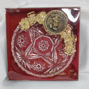 VTG Disneyland Mickey Mouse Crystal Trinket/ jewelry Dish USA Collector NOS